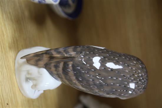 A Royal Copenhagen model of a barn owl, no.273 H.21.5cm